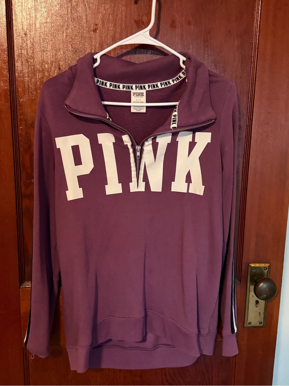 PINK Victoria's Secret Plum Quarter-Zip Pullover